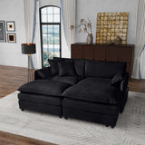 Modern Comfy Deep Seat Modular Sectional Sofa Cloud Couch With Ottoman - Furniture Home Direct