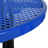 Round Outdoor Steel Picnic Table With Umbrella Pole - Furniture Home Direct
