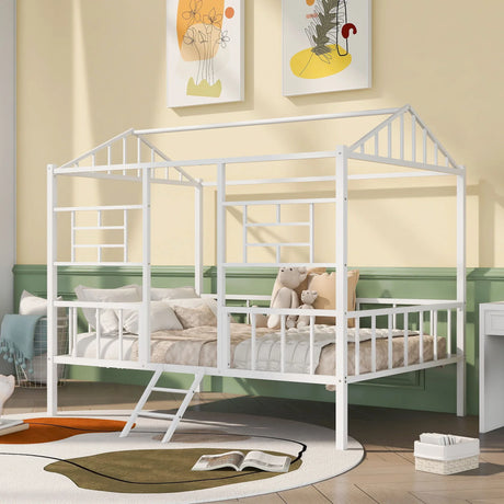 House Bed Frame With Slatted Support, No Box Spring Needed - Furniture Home Direct