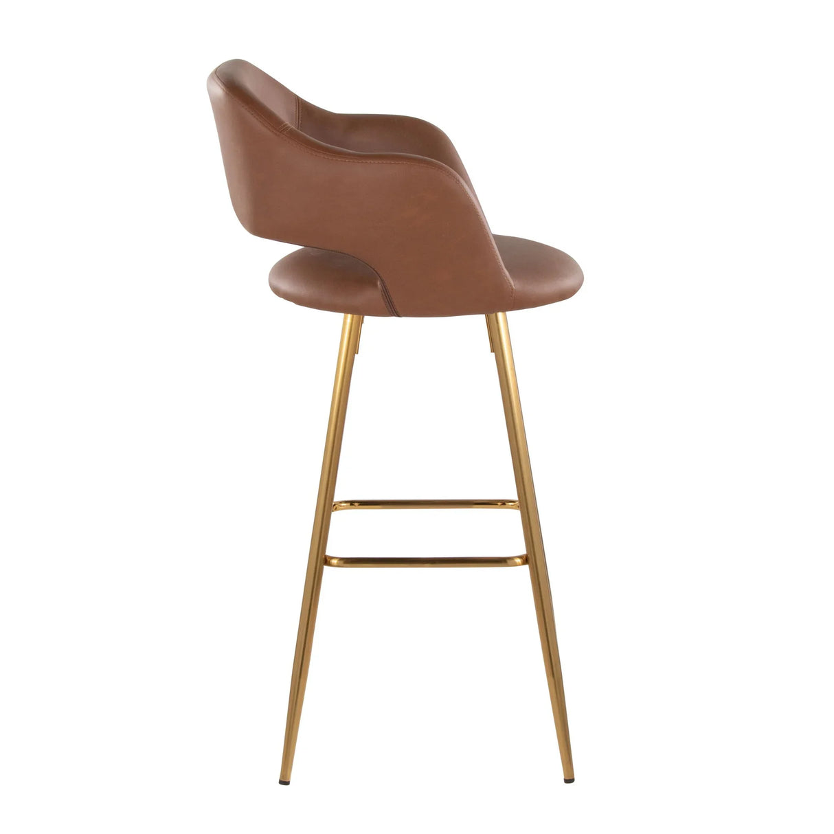 Margarite - Contemporary Fixed Height Barstool With Footrest (Set of 2) With Square - Furniture Home Direct