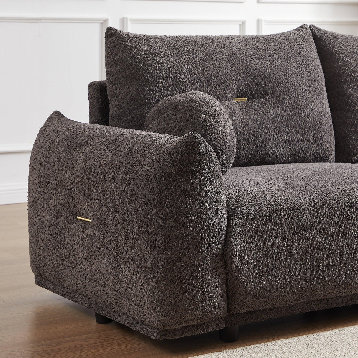 2 Piece Living Room Set with Throw Pillows - Gray - Furniture Home Direct