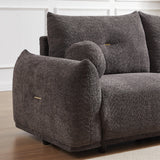 2 Piece Living Room Set with Throw Pillows - Gray - Furniture Home Direct