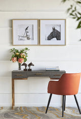 Wall Art Horse Animal Printing, Wall Decor Accent (Set of 2) - Golden / White - Furniture Home Direct