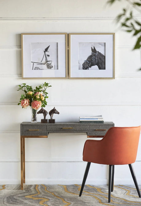 Wall Art Horse Animal Printing, Wall Decor Accent (Set of 2) - Golden / White - Furniture Home Direct