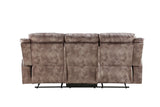 Zubaida - Two Tone Velvet Recliner Sofa With USB Port Drop Down Table - Furniture Home Direct