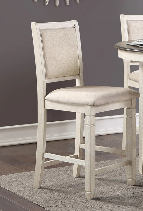 Counter Height Dining Set with Shelves Antique White - Furniture Home Direct