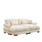 Modern Sectional Sofa With Ottoman, Round Bolster Armrests, Waist And Throw Pillows - Furniture Home Direct