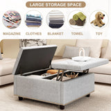 Large Square Storage Ottoman With 2 Storage Doors - Furniture Home Direct