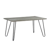 Dining Set 5 Piece Modern Table With Velvet Chairs Orange - Furniture Home Direct