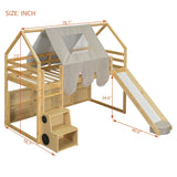 Loft Bed With House Shaped Frame And Tent - Furniture Home Direct
