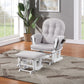 Mason - Glider And Ottoman White Wood - Furniture Home Direct