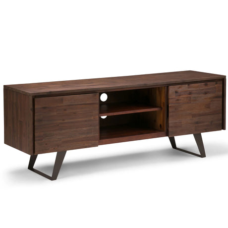 Lowry - TV Media Stand - Distressed Charcoal Brown - Furniture Home Direct