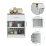 Pantry Storage Organizer Cabinet - White / Light Oak - Furniture Home Direct