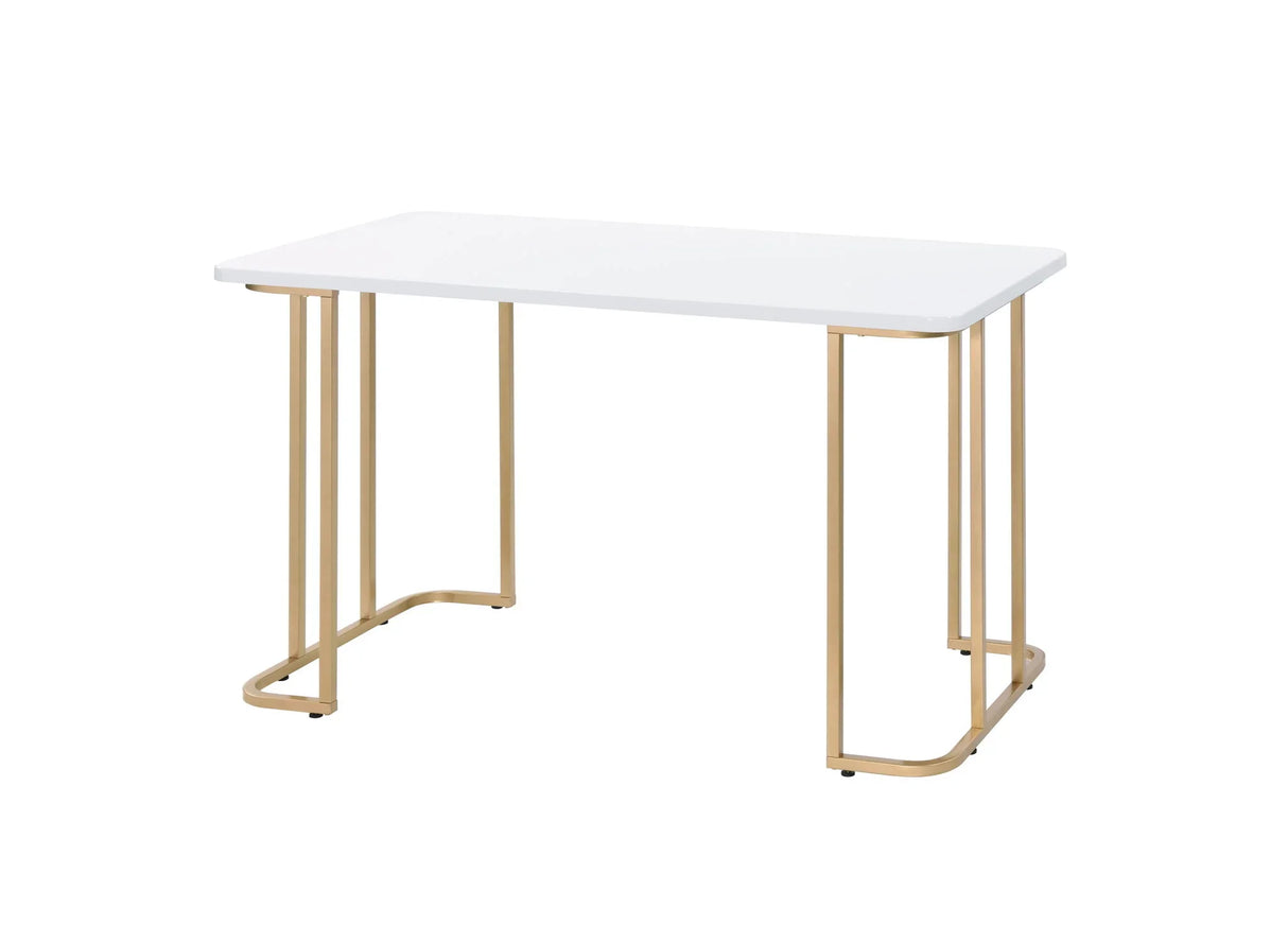 Estie - Writing Desk - White / Gold - Furniture Home Direct