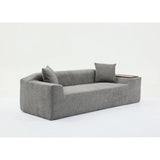 2 Piece Boucle Cloud Living Room Set with 2 Trays - Dark Gray - Furniture Home Direct