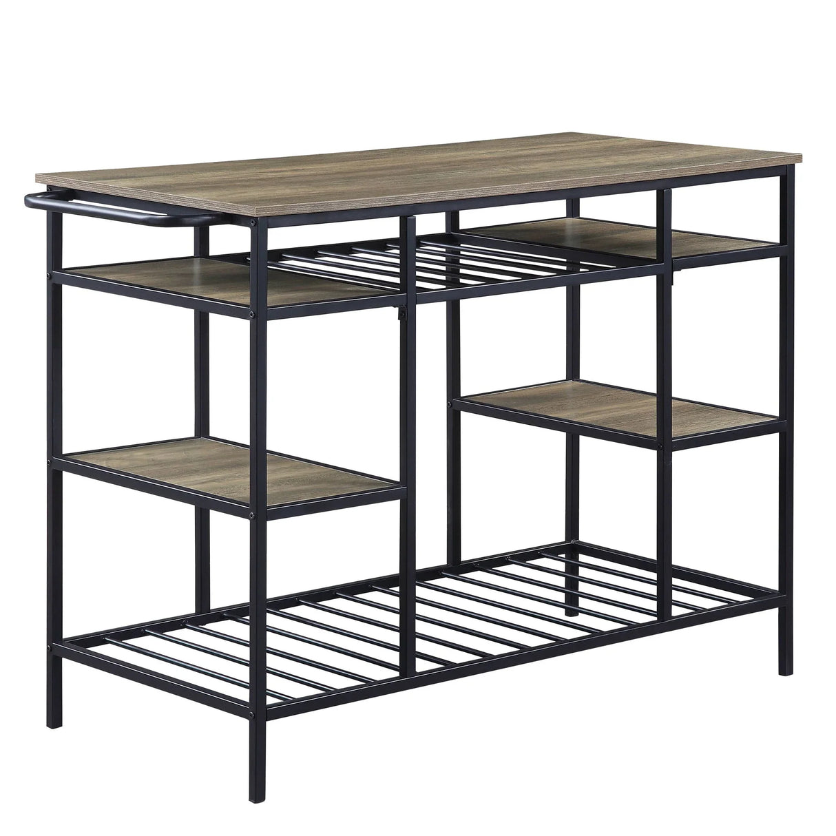 Lona - Kitchen Island - Rustic Oak / Black - Furniture Home Direct