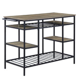 Lona - Kitchen Island - Rustic Oak / Black - Furniture Home Direct