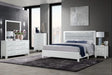 Queen Bedroom Set 5 Piece Contemporary Rubber Wood White - Furniture Home Direct