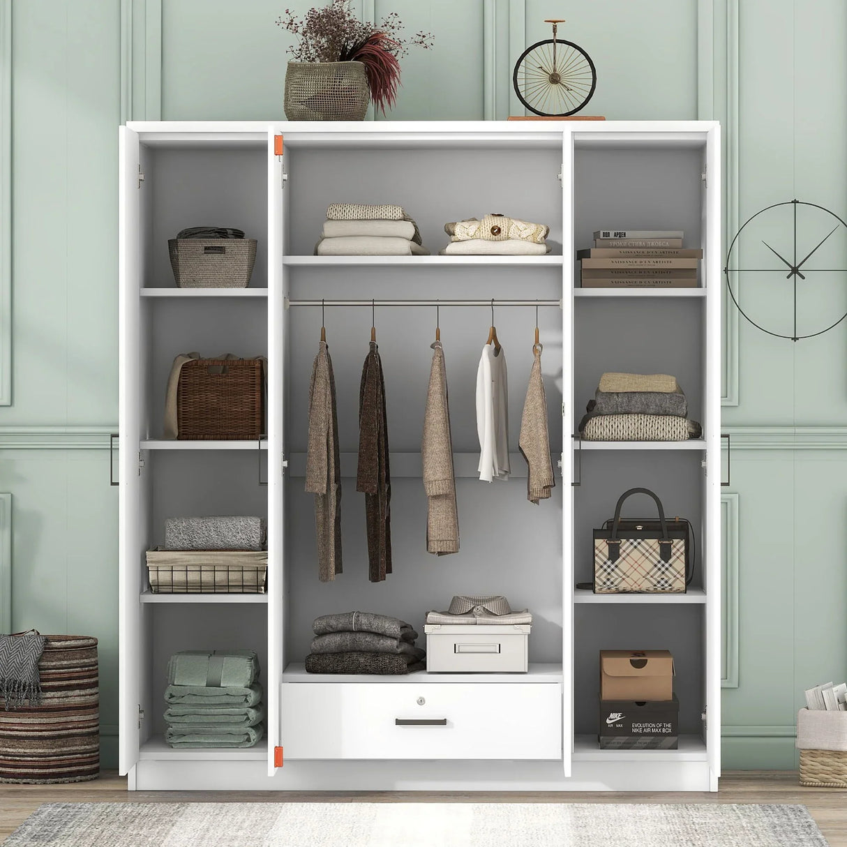 4 Door Wardrobe With 1 Drawer - Furniture Home Direct