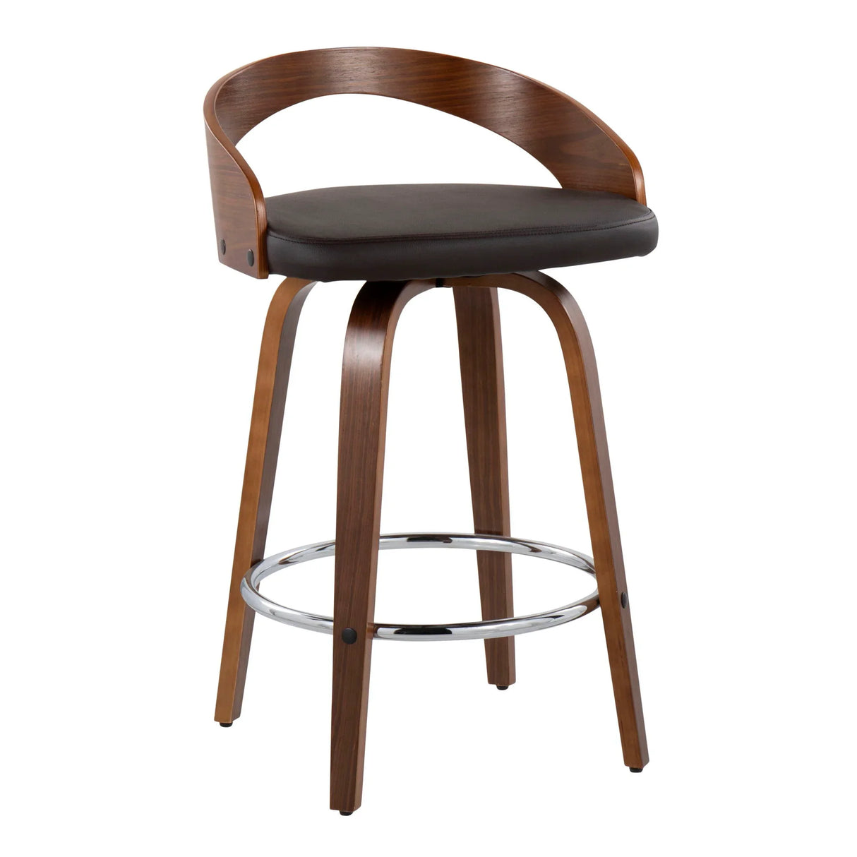 Grotto - Mid-Century Modern, Counter Stool With Swivel (Set of 2) - Furniture Home Direct