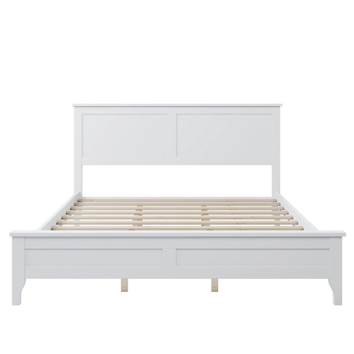 White Solid Wood 5 Piece Queen Bedroom Set(bed, 2 nightstands,chest,dresser) - Furniture Home Direct