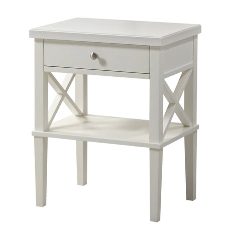 Madison - Nightstand With Open Shelf And Drawer And Decorative Side Panels - Furniture Home Direct