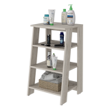 Ladder Bookcase Modern Four-Tier Wood Shelving Light Gray - Furniture Home Direct