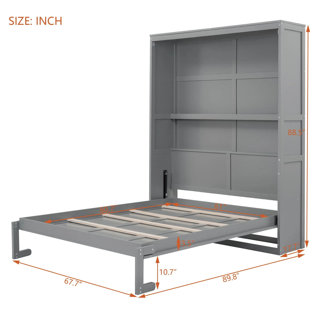 Murphy Wall Bed With Shelves, Space Saving - Furniture Home Direct