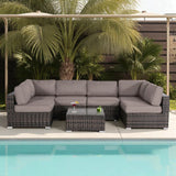 Seating Set With Cushions Handcrafted Wicker Design - Furniture Home Direct