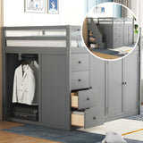 Loft Bed With Built In Wardrobes, Cabinets And Drawers - Furniture Home Direct