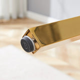 Dining Table Round Glass Top With Metal Base Finish Gold - Furniture Home Direct