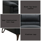 Eilene - Top Grain Leather Sofa - Black - Furniture Home Direct