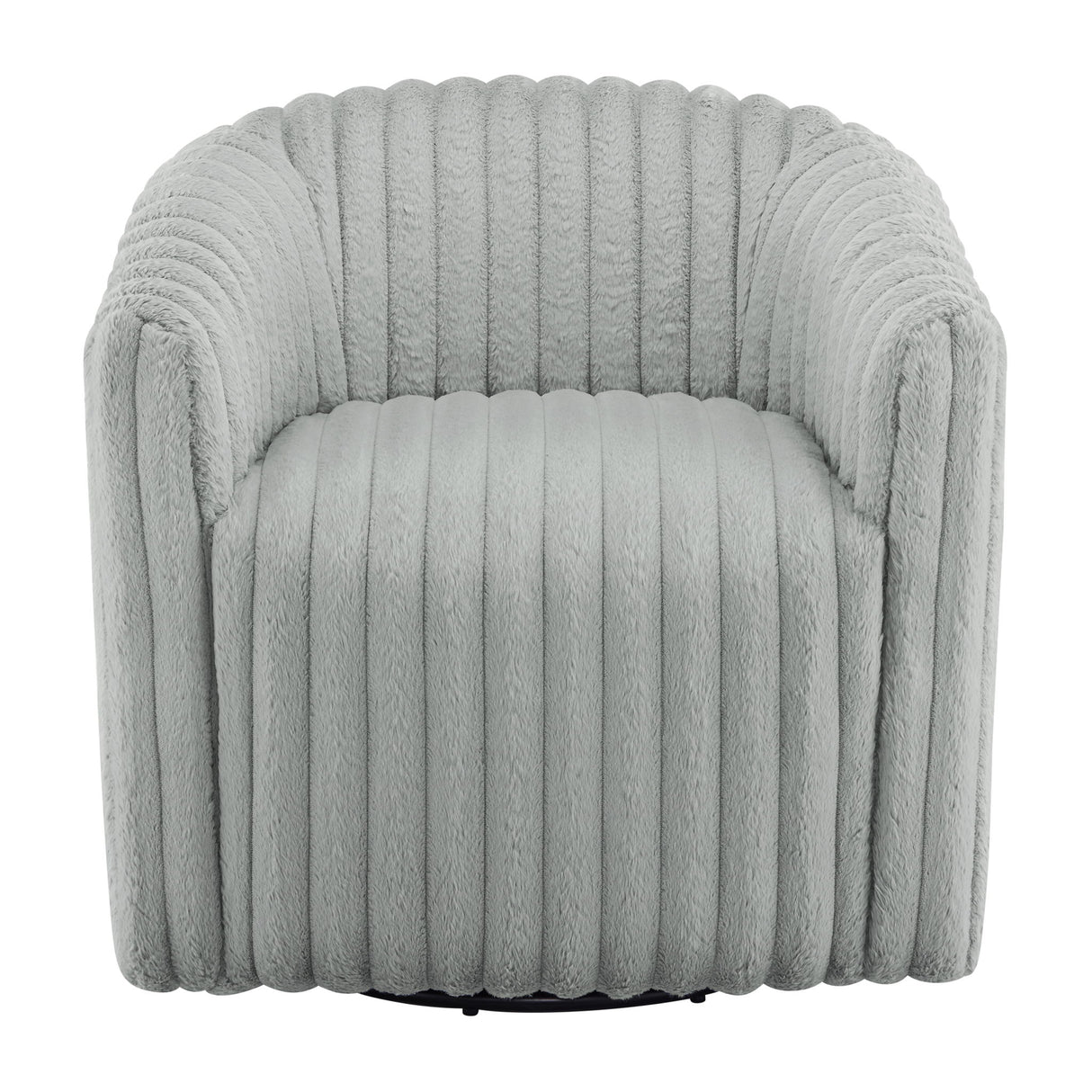 Alexa Barrel Swivel Chair 360 Degree Grey Wale Cord Fabric