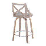 Charlotte - Farmhouse Fixed Height Counter Stool & Swivel With Round Footrest (Set of 2) - Furniture Home Direct
