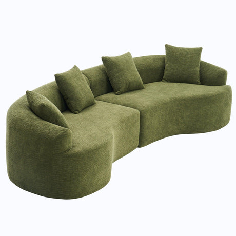 4 Seater Sofa With Chenille Fabric, 30D, 60 Hardness Full Sponge, 4 Pillow For Living Room, Home Furniture Sleeper Sectional Sofa For Apartment - Furniture Home Direct