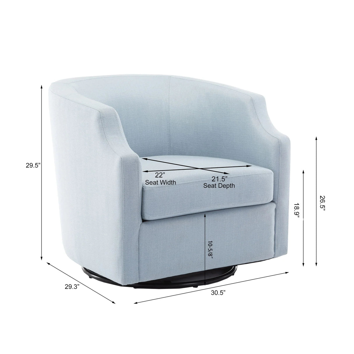 Isabelle - Swivel Glider Barrel Chair - Furniture Home Direct