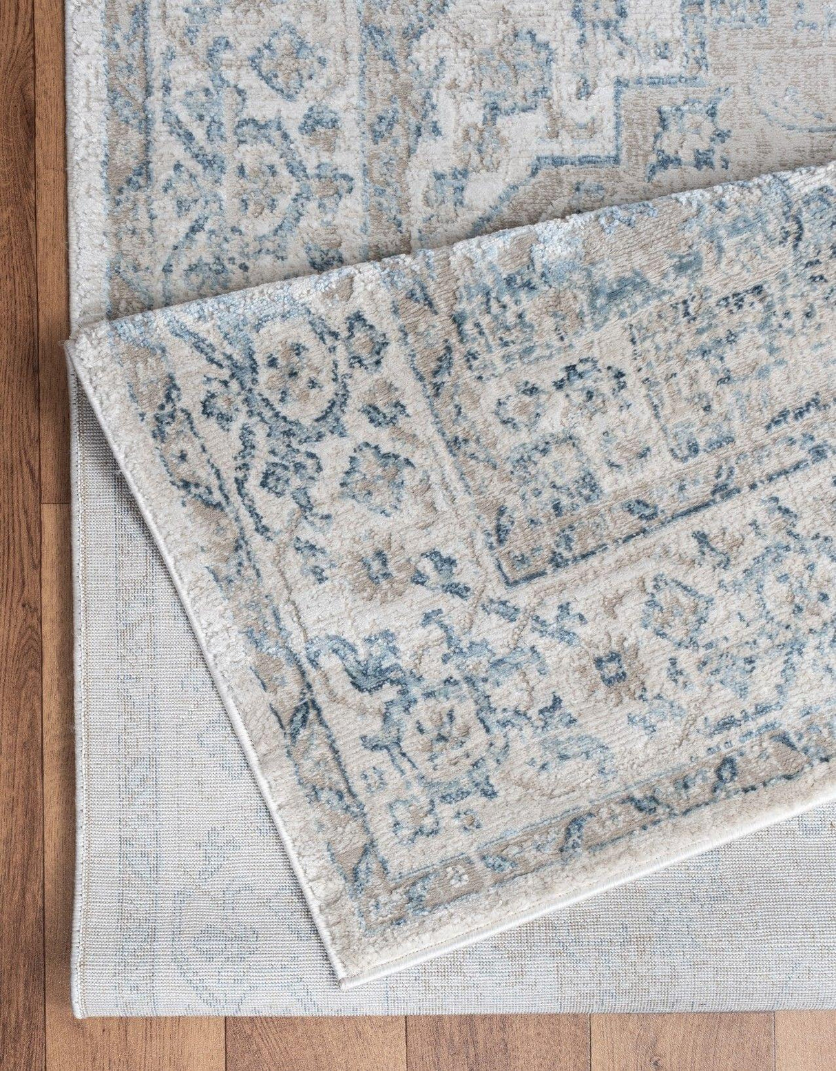 Noble - 5'3" X 7'3" Area Rug - Ivory, Polyester - Furniture Home Direct