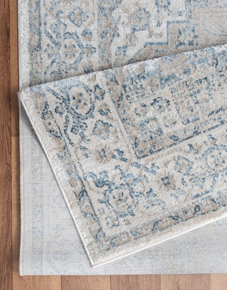 Noble - 5'3" X 7'3" Area Rug - Ivory, Polyester - Furniture Home Direct
