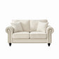2 Seater Sofa With Rolled Arms, Tufted Upholstered Couch - Furniture Home Direct
