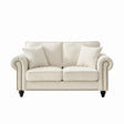 2 Seater Sofa With Rolled Arms, Tufted Upholstered Couch - Furniture Home Direct