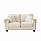 2 Seater Sofa With Rolled Arms, Tufted Upholstered Couch - Furniture Home Direct