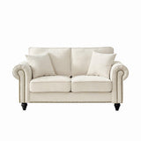 2 Seater Sofa With Rolled Arms, Tufted Upholstered Couch - Furniture Home Direct