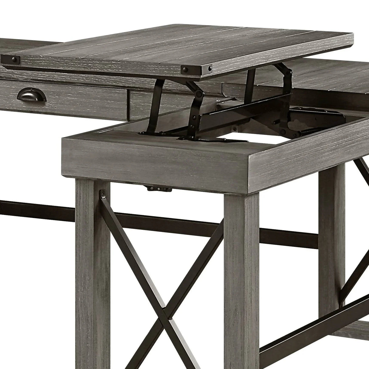 Talmar - Marble Top Weathered Writing Desk With Lift Top - Furniture Home Direct