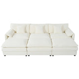 Modern Comfy Deep Seat Modular Sectional Sofa Cloud Couch With Ottoman - Furniture Home Direct