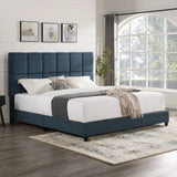 Squares Upholstered Platform Bed - Furniture Home Direct