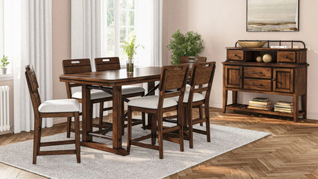 Casual Counter Stool Contrasting Upholstered Seat (Set of 2) - Brown - Furniture Home Direct