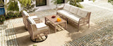 4 Piece Outdoor Patio Set with Swivel Chairs - Beige - Furniture Home Direct