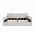 Flora - Upholstered Daybed With 2 Drawers Ribbed Tufted Backrest in Lavish Modern Design - Furniture Home Direct