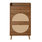 Allen - Rattan 2 Door 1 Drawer Cabinet Shoe Rack For Entrance - Furniture Home Direct