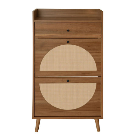 Allen - Rattan 2 Door 1 Drawer Cabinet Shoe Rack For Entrance - Furniture Home Direct